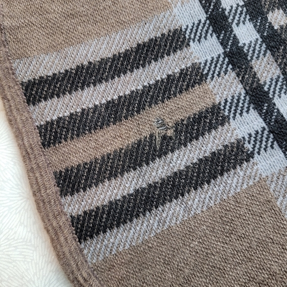 Ariana by Howard's tan black plaid cape coat waterfall front faux fur collar OS - Picture 9 of 12